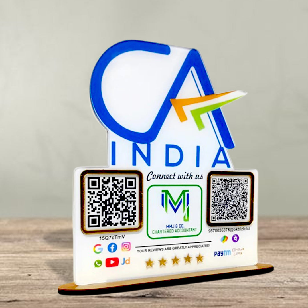 Smart NFC All-In-One + UPI Tabletop Standee For Chartered Accountant (CA) ( UPI Without NFC )
