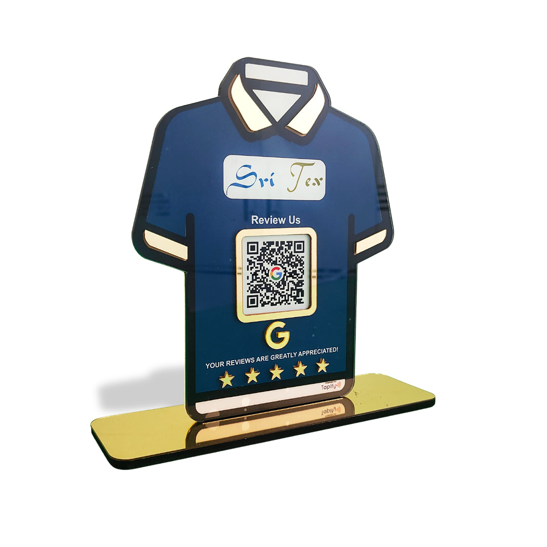 T-Shirt Shaped - Smart NFC 1QR Tabletop Standee
