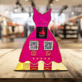 Ladies Gown NFC 2-in-1 Tabletop Standee – For Boutiques & Garment Shops