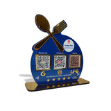 Spoon Cutout Smart NFC 3-in-1 Tabletop Standee For Restaurants - Blue Colour