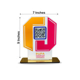 Smart NFC 1 QR Table Top Standee - Logo Cutout shape - HexaFrame Shape
