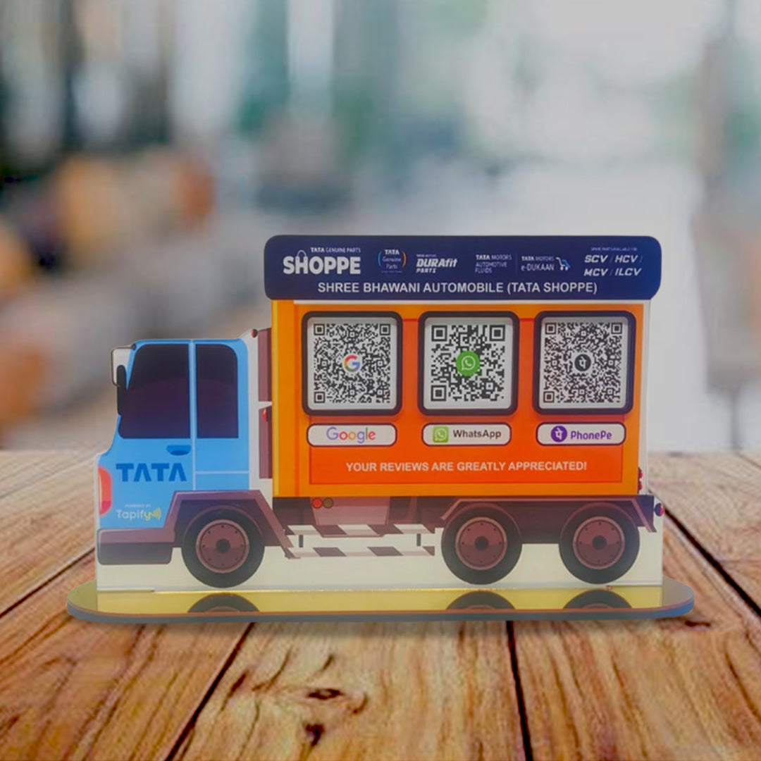 Truck Shaped Smart NFC 3-in-1 Tabletop Standee