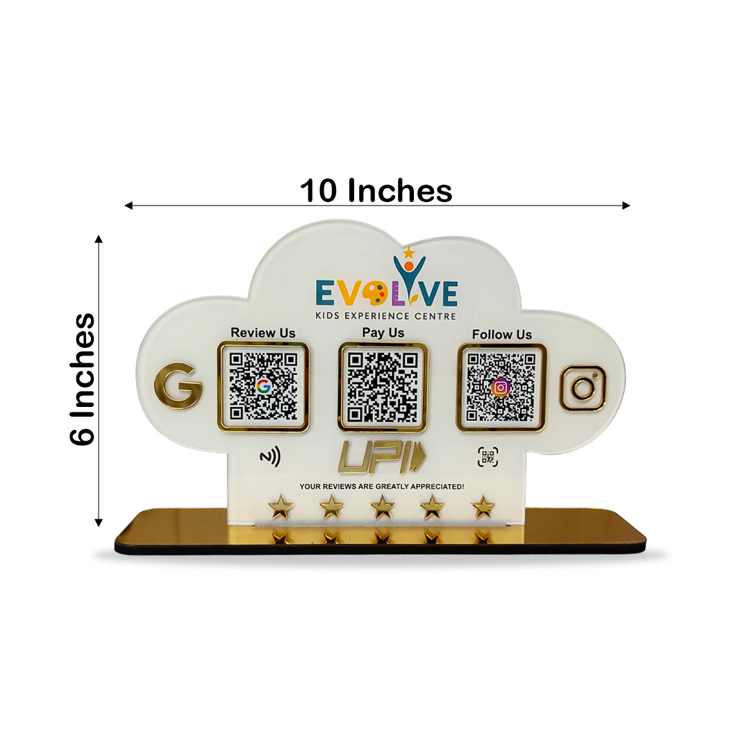 Cloud Shape  - Smart NFC 3-in-1 Table Top Standee