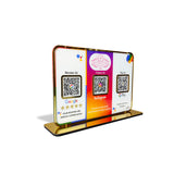 Premium Smart NFC 3QR Table Top Standee | Social Media Theme Edition - For-Google Review, Instagram Follow, UPI Payment