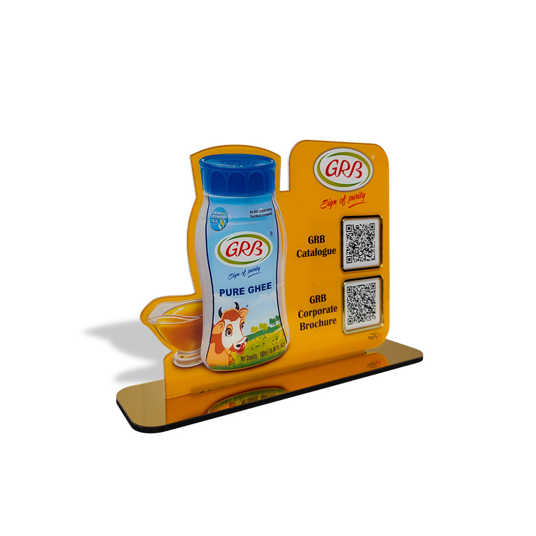 Ghee Bottle Cutout - Smart NFC 2QR Standee