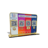 Premium Smart NFC 4QR Table Top Standee | Social Media Theme Edition