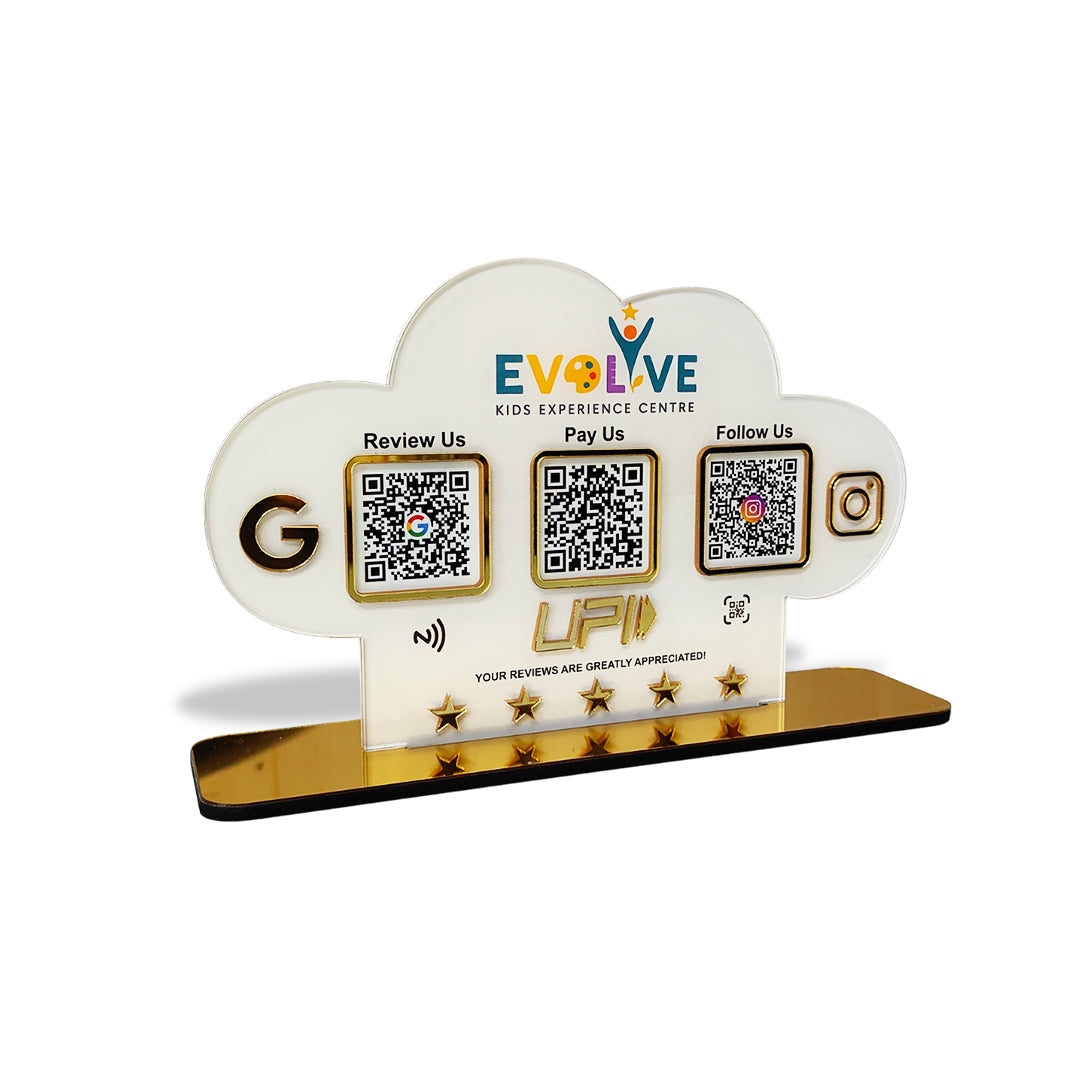 Cloud Shape  - Smart NFC 3-in-1 Table Top Standee