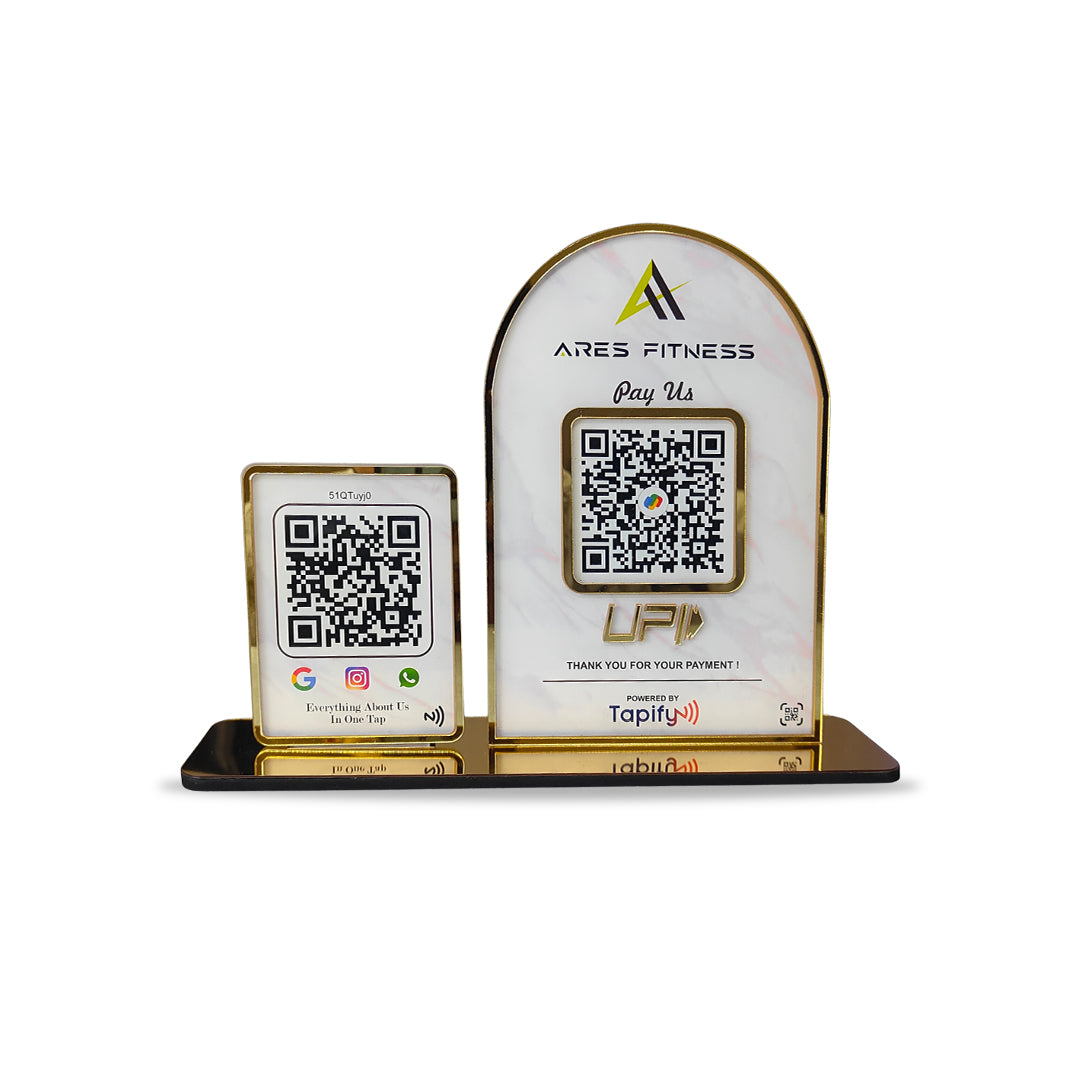 All In One(NFC Enabled) + UPI Table Top Standee ( UPI Without NFC )