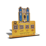 Water Pump Cutout Shaped 4QR Table Top Smart NFC Standee