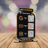 Premium Protein Supplement Jar Shaped Smart NFC 3-in-1 Tabletop Standee | for Gym & Supplement Stores