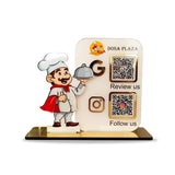 Male Chef Cutout Smart NFC 2QR Standee - For Restaurant