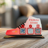 Shoe Shaped - Smart NFC 3-in-1 Tabletop Standee - With Gradient Background