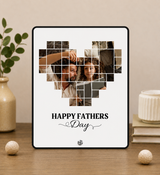Custom Heart Collage Acrylic Photo Plaque for Dad
