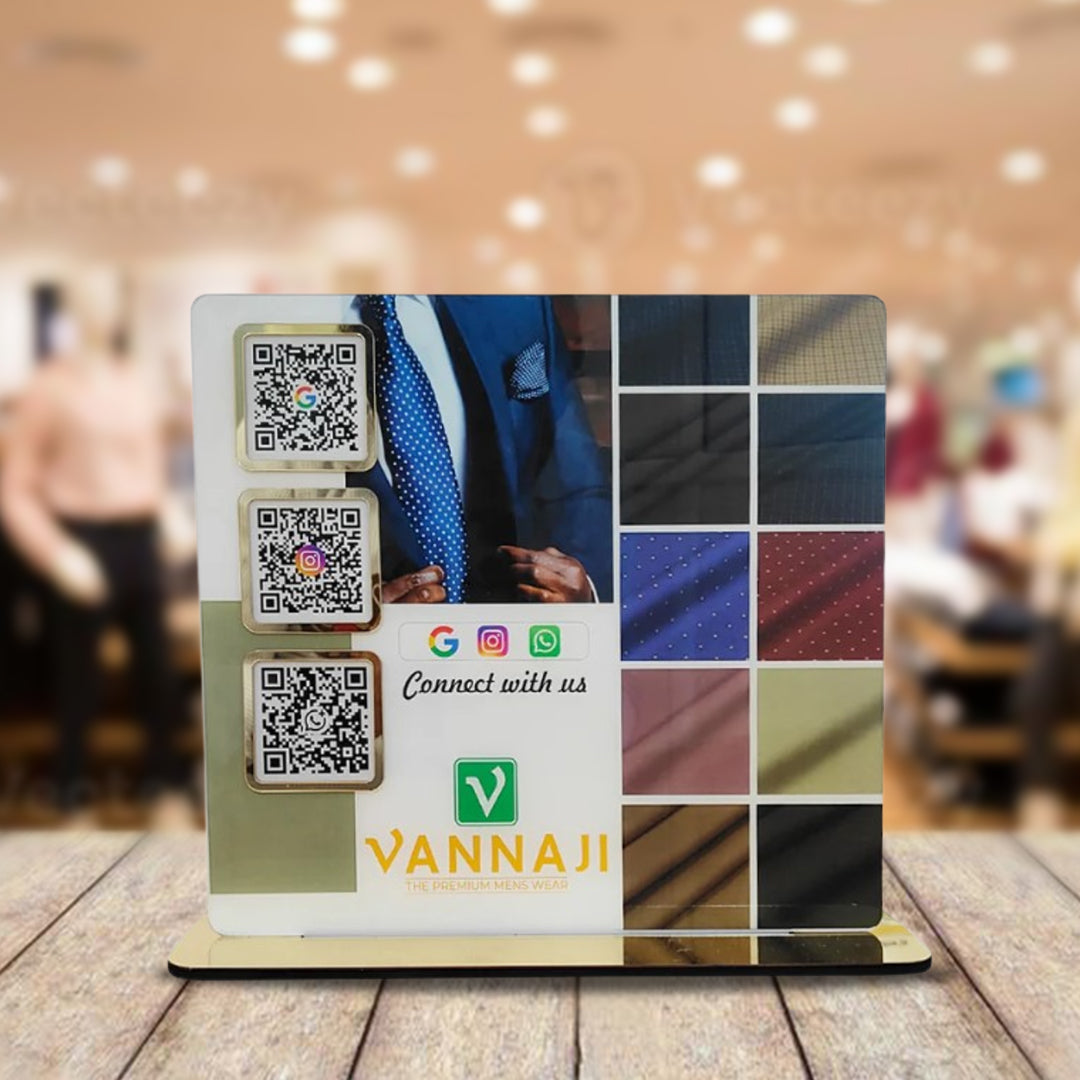 Formal Cloth Background – Smart NFC 3-in-1 Table Top Standee