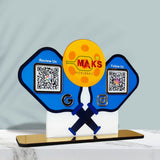 Pickleball Shaped Smart NFC 2-in-1 Table top Standee For Toys Shop and Sports Industry