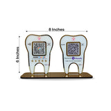 Tooth Shape - Smart NFC 2QR Table Top Standee - For Dental Clinic
