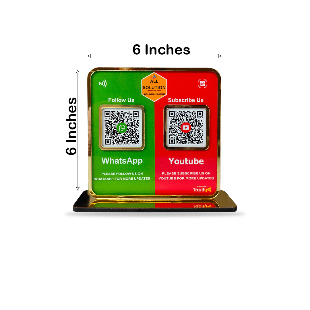 Smart NFC 2-in-1 Premium Standee – Whatsapp & YouTube Theme