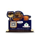 3D Golden Acrylic Crockery  Cutout Shaped - Smart NFC 1 QR  Table Top Standee