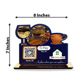 3D Golden Acrylic Crockery  Cutout Shaped - Smart NFC 1 QR  Table Top Standee
