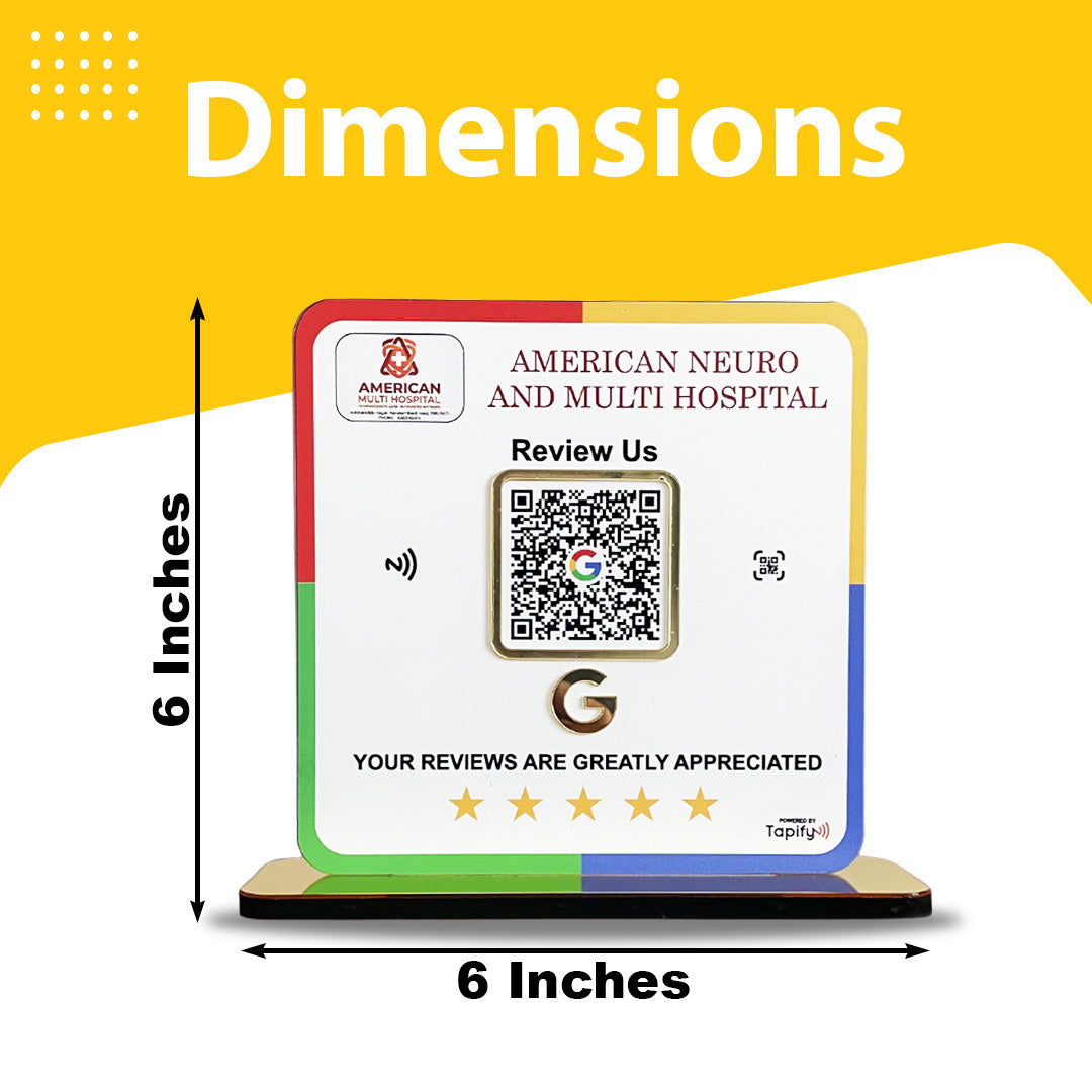 Premium Google Review - 1 QR Table Top Standee - Elite