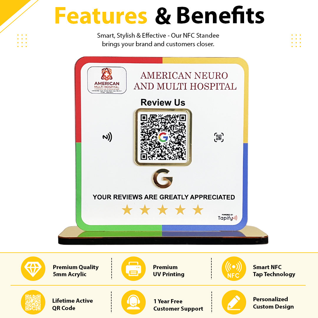 Premium Google Review - 1 QR Table Top Standee - Elite