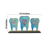 Tooth Shaped Gradient Colour - Smart NFC 3-in-1 Tabletop Standee | For Dentist