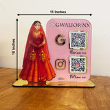 Bridal Cutout Smart NFC 2QR Standee - For Beauty Parlour & Garment Shop ( Big Size )