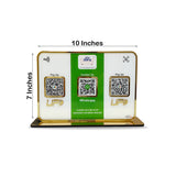 Premium Smart NFC 3QR Table Top Standee | Social Media Theme Edition-Whatsapp,UPI Payment