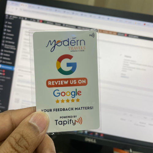 Custom NFC Google Review Combo White