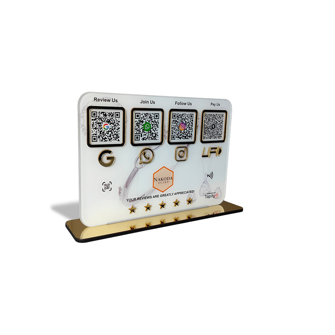 Smart NFC 4-in-1 Table Top Standee - Jewellery Background