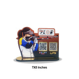 Gun Shooting Shaped Smart NFC All-In-One + UPI Tabletop Standee For Shooting Academy  ( UPI Without NFC )