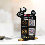 Body Builder Shaped Smart NFC 2-in-1 Tabletop Standee For Gyms