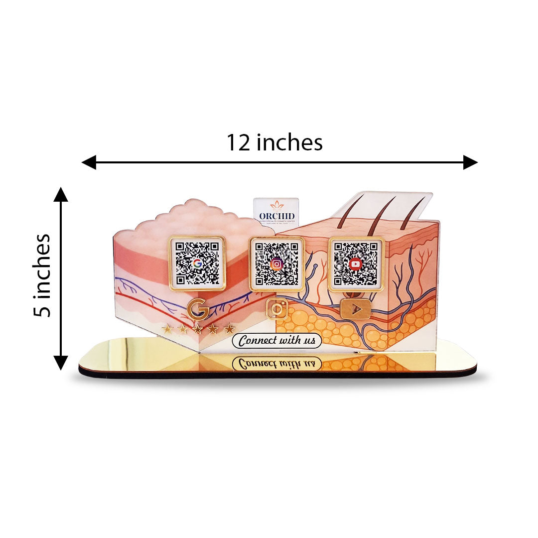 Skin Structure & Hair Transplant Shaped - Smart NFC 3QR Standee