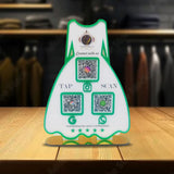 Ladies Gown NFC 3-in-1 Tabletop Standee – For Boutiques & Garment Shops | White Colour