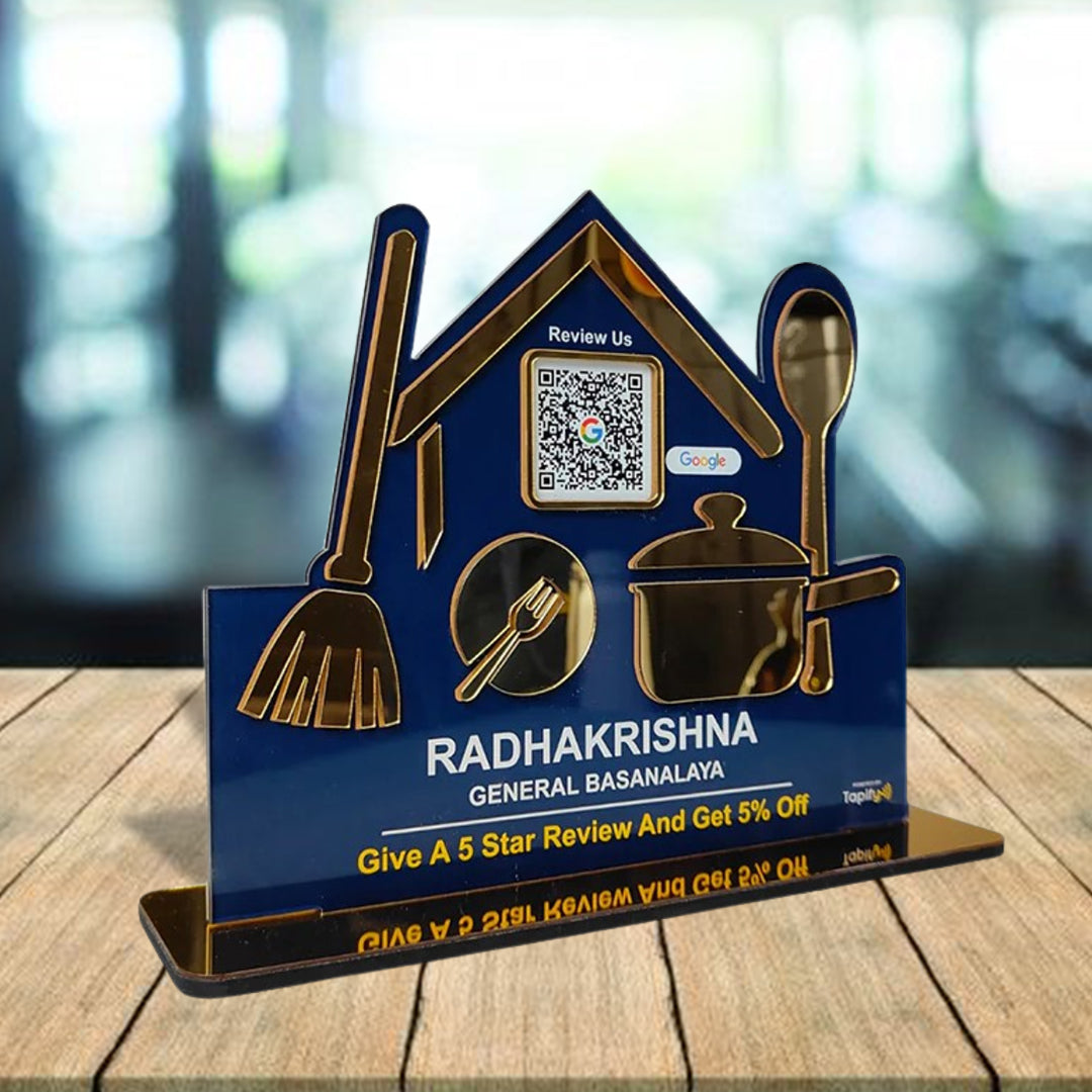 Crockery Shaped - Smart NFC 1 QR  Table Top Standee