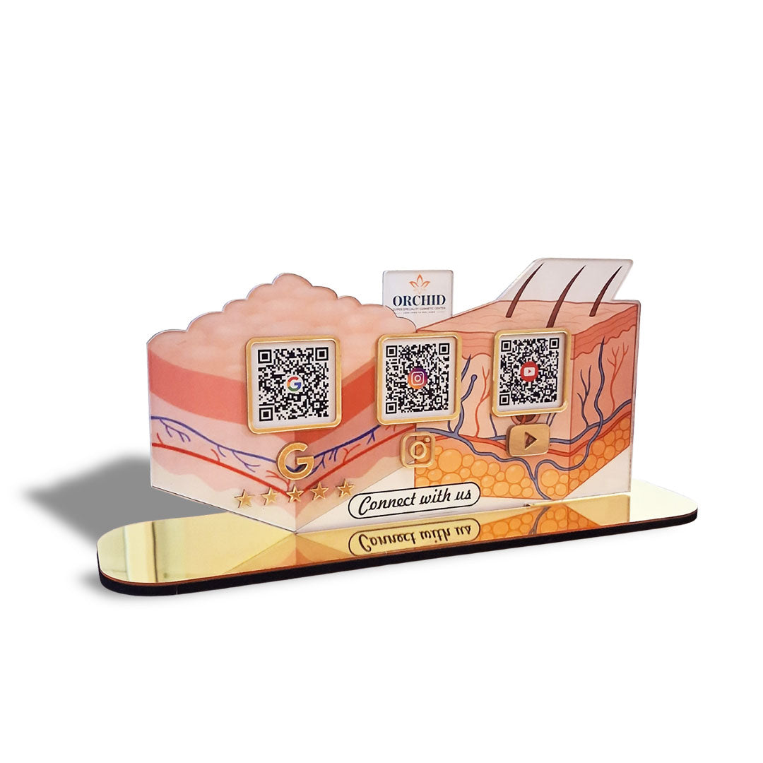 Skin Structure & Hair Transplant Shaped - Smart NFC 3QR Standee