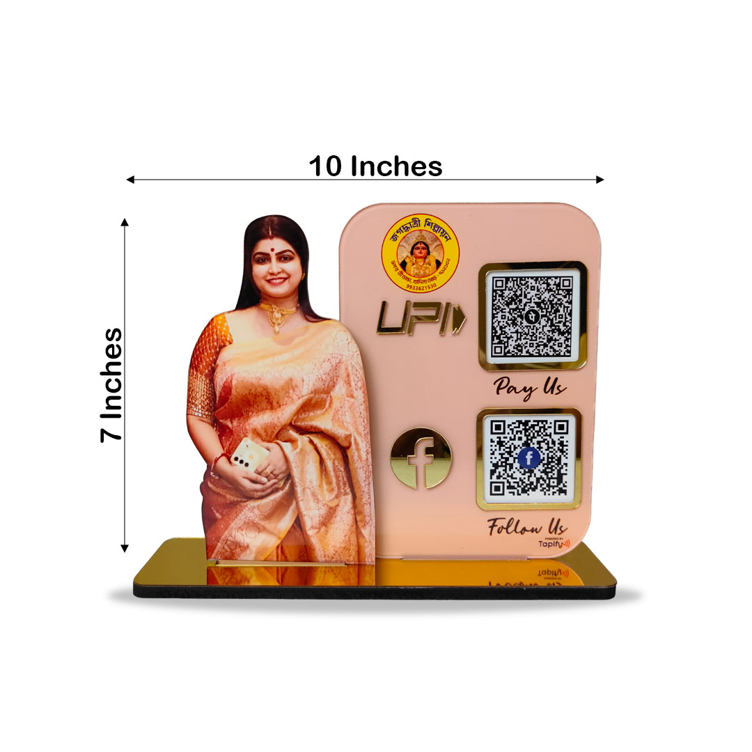 Lady Cutout Smart NFC 2-QR Standee