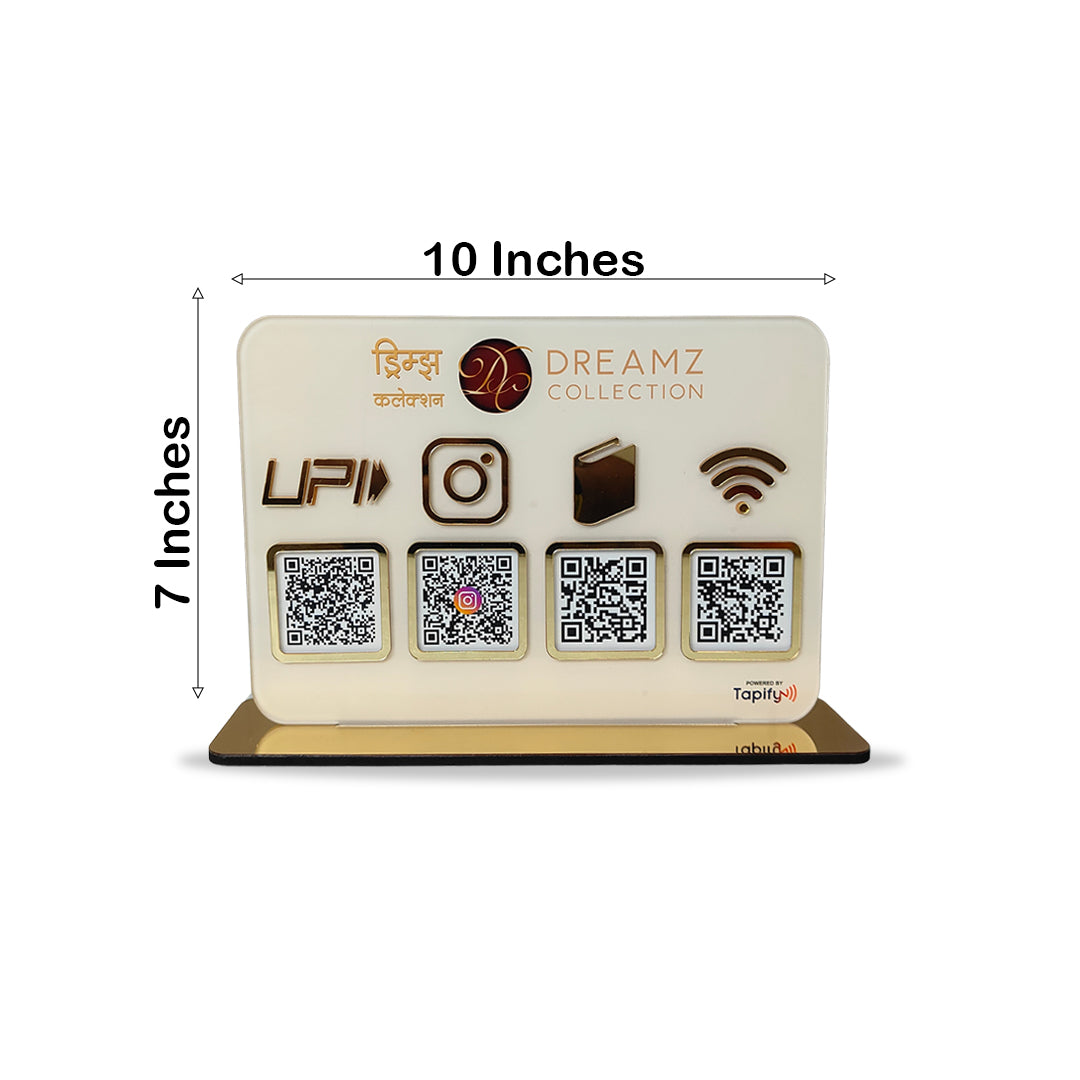 Unique Rectangle Shaped - Smart NFC 4-in-1 Table Top Standee - Icon Edition