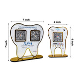 Combo - Dental Tooth Shaped Smart NFC 1QR + 2QR Standee - For Dentists