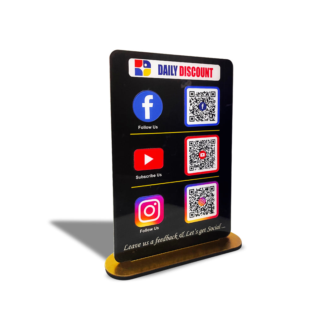 Tapify - Vogue Series – Smart NFC 3-In-1 Standee with 3D Acrylic QR & Icons