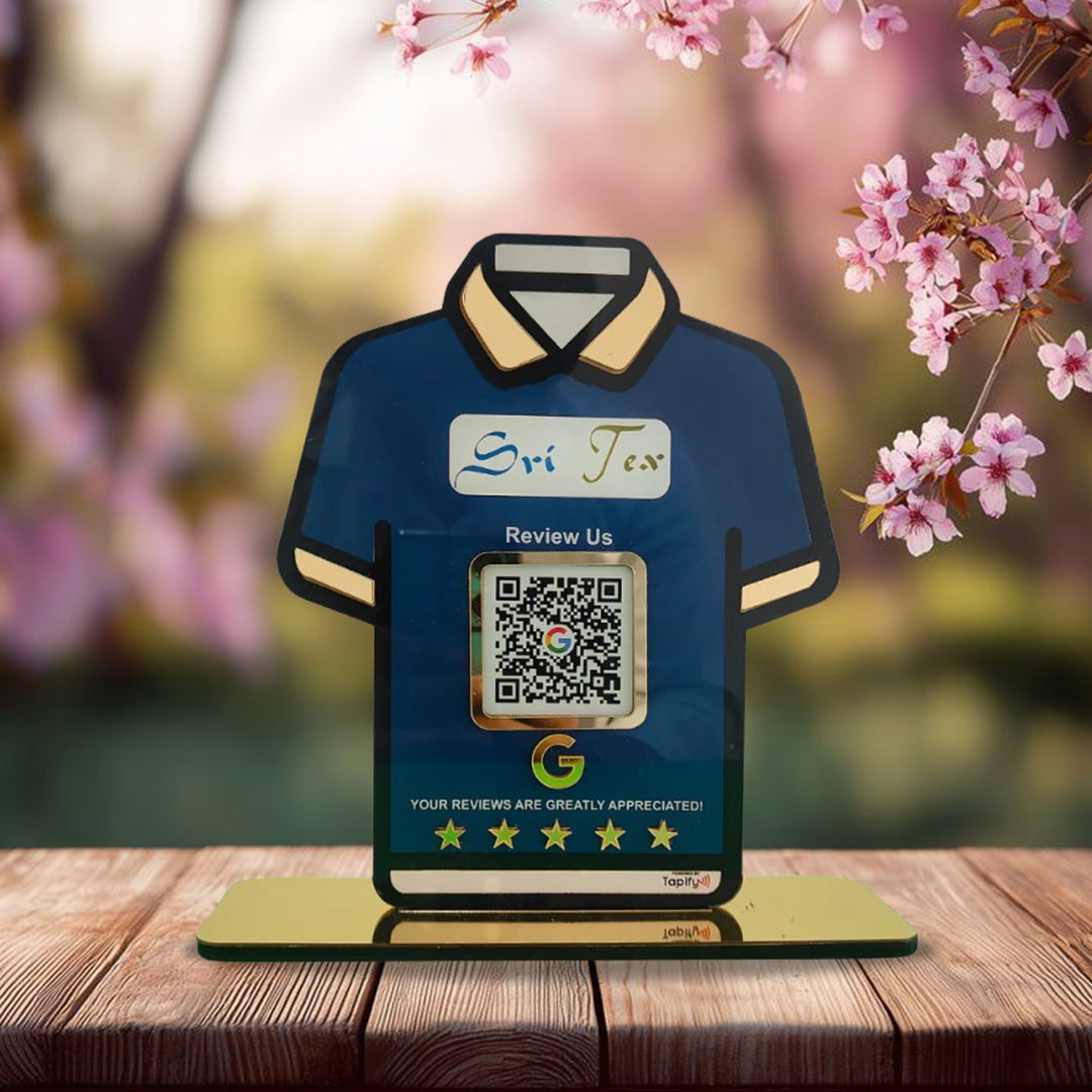 T-Shirt Shaped - Smart NFC 1QR Tabletop Standee