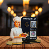 Chef Cutout Smart NFC 2QR Standee - For Restaurant