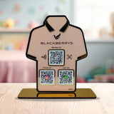 T-Shirt Shaped Custom background - Smart NFC 3-in-1 Tabletop Standee – For Garment Shops