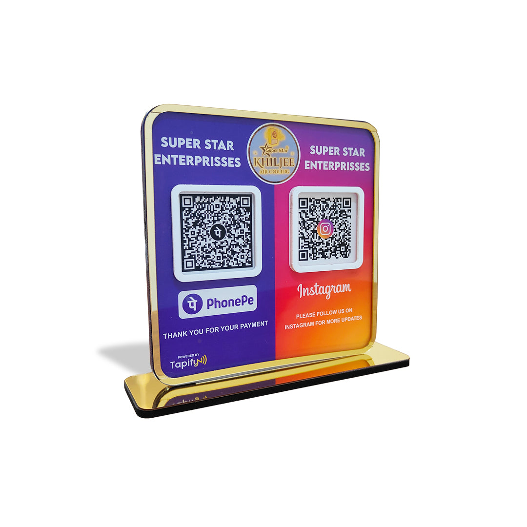 Smart NFC 2-in-1 Premium Standee – PhonePe & Instagram Theme