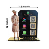 Sherwani Cutout Shape - Smart NFC 3QR Table Top Standee