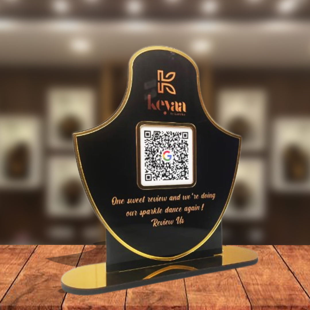 Smart NFC Single QR - Tabletop Standee - for Jewelry Stores