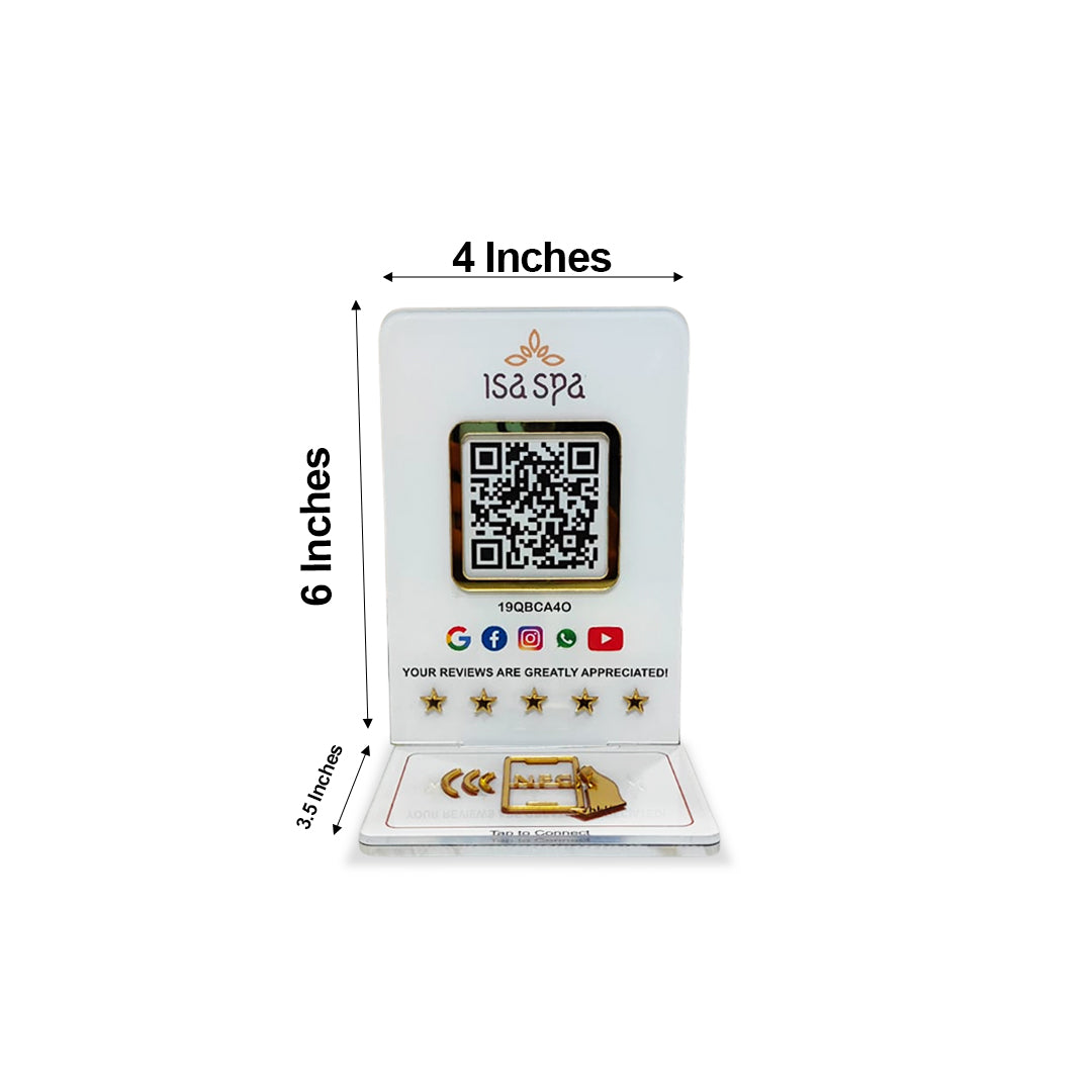 Premium All In One Smart NFC Standee | White Colour