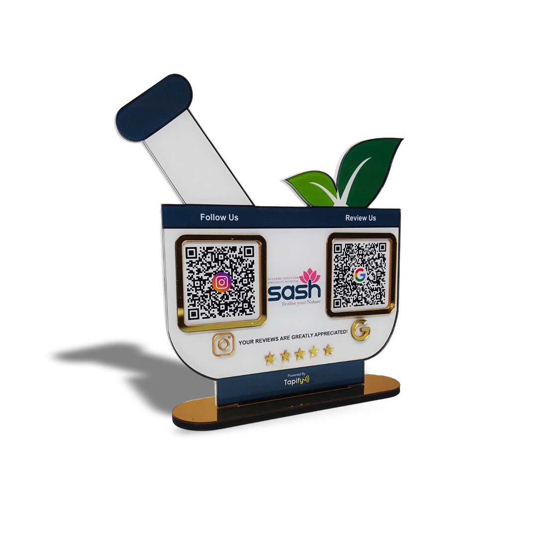Okhali (Mortar and Pestle) Shaped Smart NFC 2-in-1 Table Top Standee