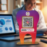Dental Tooth Shaped NFC Single QR Instagram Theme Standee - For Dentists
