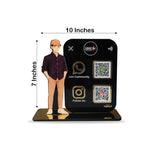 Boy Cutout Smart NFC 2QR Standee - For Garment Shop